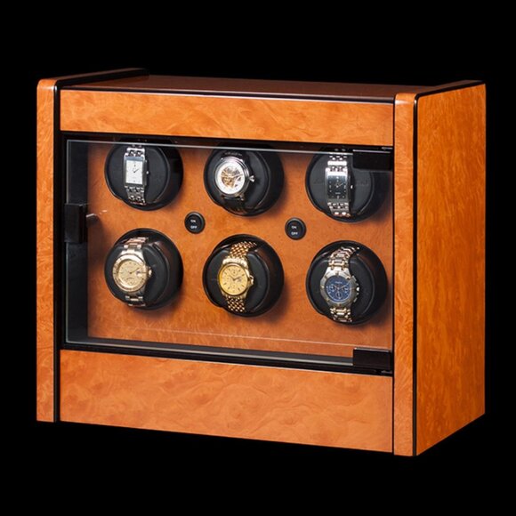 Orbita 6 Watch Winder in Burl Color - Picture 1 of 2